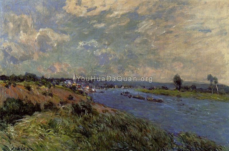 The Seine at Saint-Cloud - 阿尔弗莱德·西斯莱